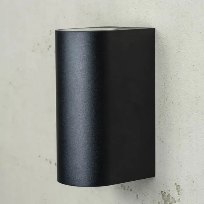 Dyberg Larsen Læsø Udendørs Væglampe H 8 x L 9,8 cm - Aluminium/pvc - Sort
