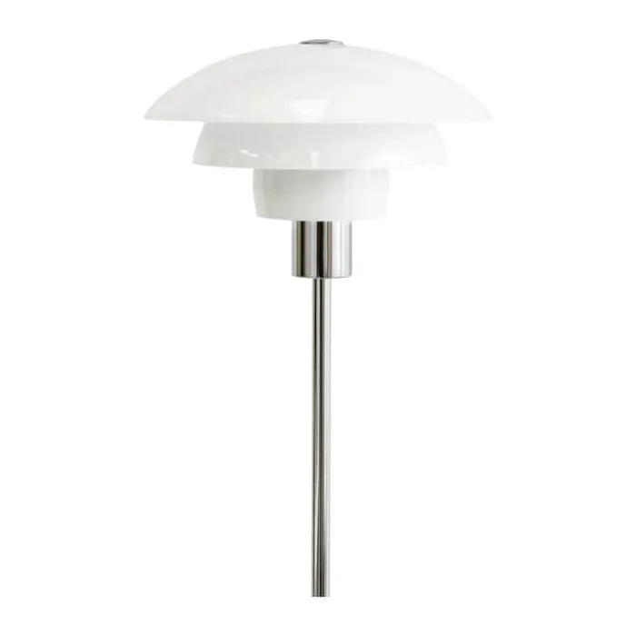 Dyberg Larsen Morph Gulvlampe Ø 28 x H 137 cm - Glas/metal - Opal/Krom