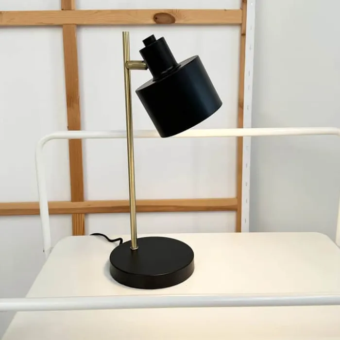 Dyberg Larsen Ocean Bordlampe H 43 cm - Metal - Sort/messing