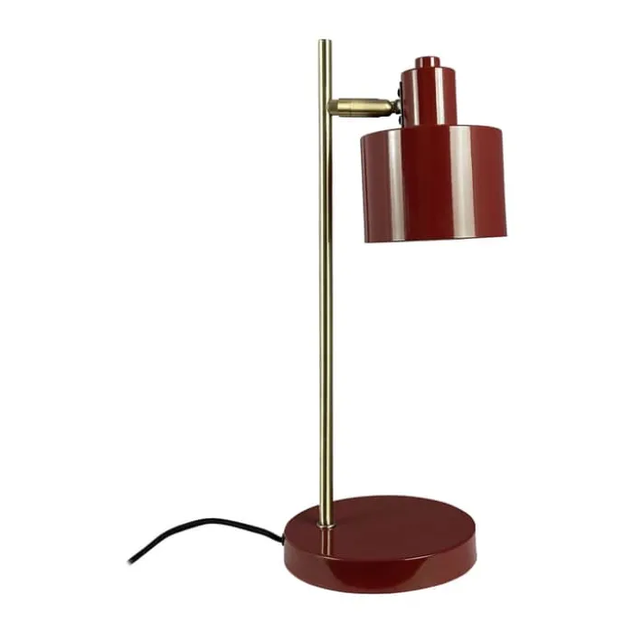 Dyberg Larsen Ocean Bordlampe H 43 cm - Metal - Mørkerød/messing