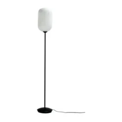 Dyberg Larsen Riflet Gulvlampe H 150 x Ø 22 cm - E27 - Opal/sort