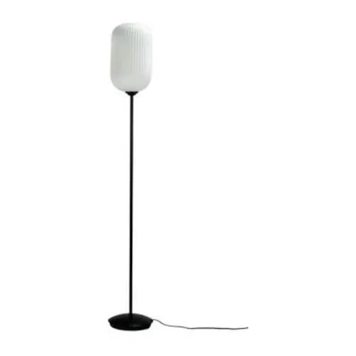 Dyberg Larsen Riflet Gulvlampe H 150 x Ø 22 cm - E27 - Opal/sort