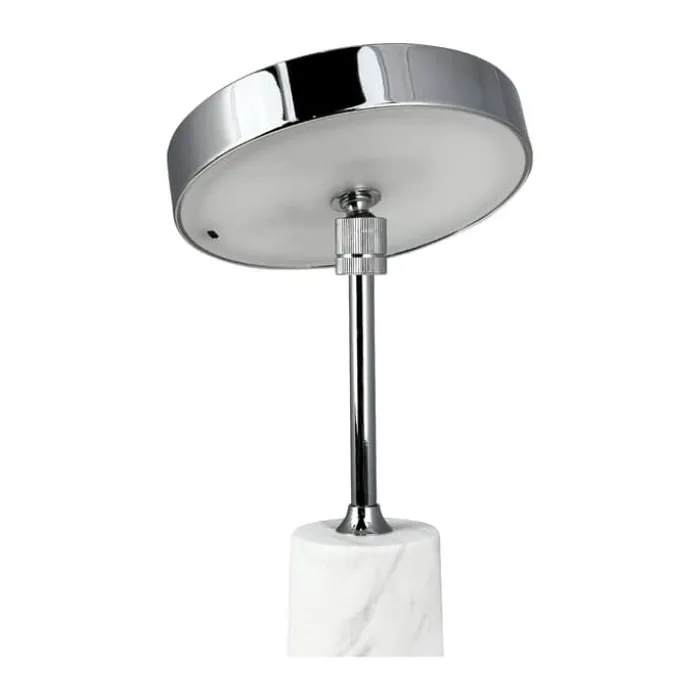 Dyberg Larsen Starlight Bordlampe Ø 14 x H 25 cm - Metal - Krom/hvid marmor