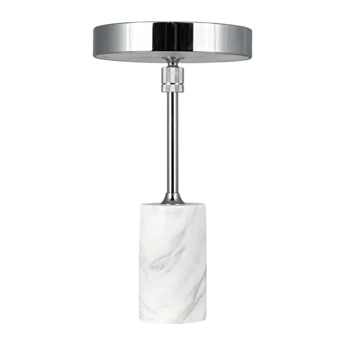 Dyberg Larsen Starlight Bordlampe Ø 14 x H 25 cm - Metal - Krom/hvid marmor