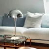 Dyberg Larsen Stockholm LED Bordlampe Ø 20 x H 30 cm - Integreret LED - Krom/marmor