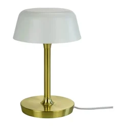Dyberg Larsen Valencia LED Bordlampe Ø 20 x H 30 cm - G9 - Mat hvid/messing
