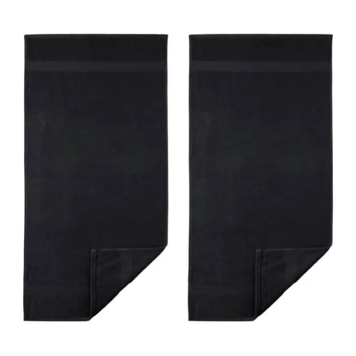 Egeria Diamant Håndklæde - 2 stk. B 70 x L 140 cm - Bomuld - Black
