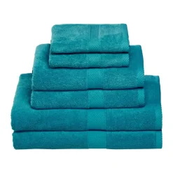Egeria Diamant Håndklæde - 6 stk. B 30 x L 50 cm - Bomuld - Dark turquoise