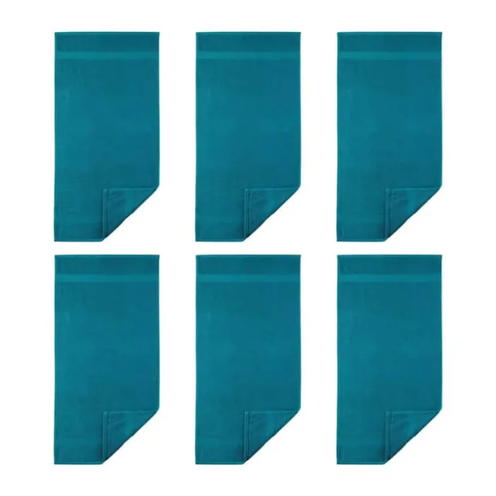 Egeria Diamant Håndklæde - 6 stk. B 30 x L 50 cm - Bomuld - Dark turquoise