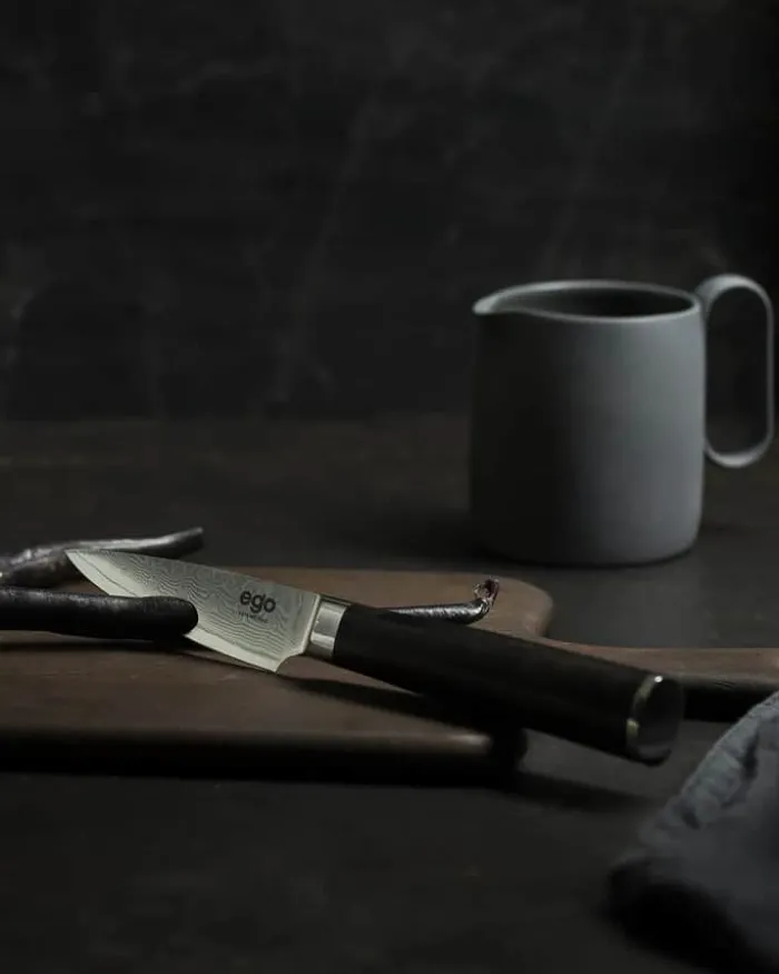 EGO VG 10 Urtekniv L 8,4 cm - Pakkawood/rustfrit stål - Sort