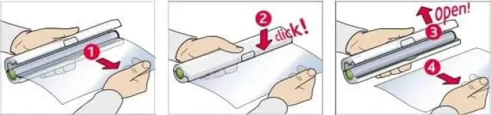 Emsa Click & Cut Foliedispenser L 33 cm - Plastik - Hvid/grøn
