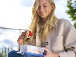 Emsa Clip & Close ECO Opbevaringssæt - 3 stk. 0,8 liter - Plastik - Klar/blå