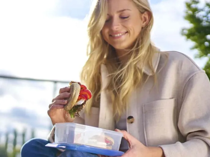 Emsa Clip & Close ECO Opbevaringssæt - 3 stk. 0,8 liter - Plastik - Klar/blå