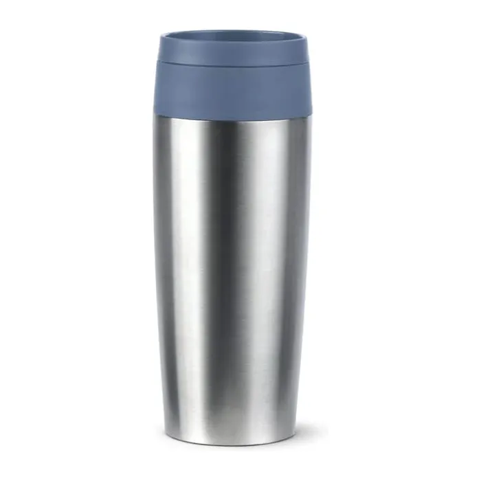 Emsa To-Go Classic Rejsekrus 0,36 liter - Plastik - Sølvfarvet/blå