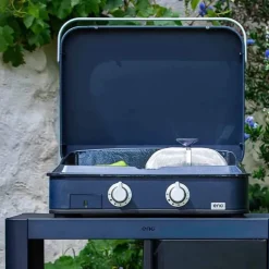 Eno Plancha Enosign Plancha Gasgrill 2 brændere - 65 cm stegeflade - Marineblå