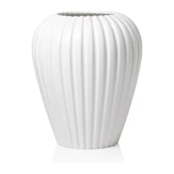 erik bagger a/s Eslau Lilje Vase H 20 cm - Fajance - Hvid