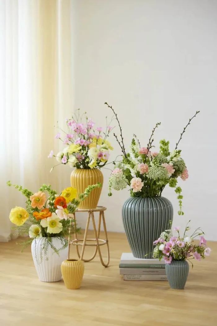 erik bagger a/s Eslau Lilje Vase H 15 cm - Fajance - Hvid