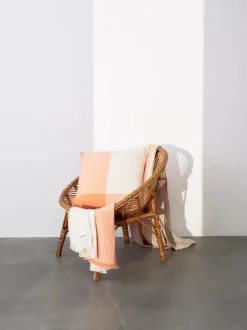 Essenza Erlend Plaid B 200 x L 200 cm - Bomuld/hør - Melon