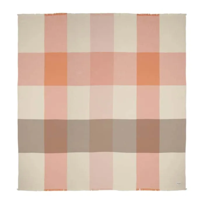 Essenza Erlend Plaid B 200 x L 200 cm - Bomuld/hør - Melon