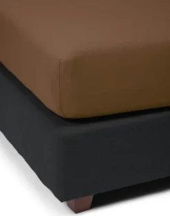 Essenza Organic Jersey Boxlagen B 180/200 x L 200/220 cm -Bomuldsjersey/elastan - Cafe Noir