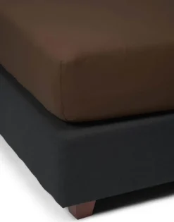 Essenza Organic Jersey Boxlagen B 90/100 x L 200/220 cm -Bomuldsjersey/elastan - Chocolate