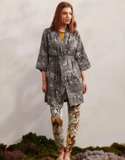 Essenza Sarai Ophelia Kimono XS - Bomuld - Nightblue