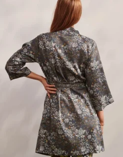 Essenza Sarai Ophelia Kimono M - Bomuld - Nightblue