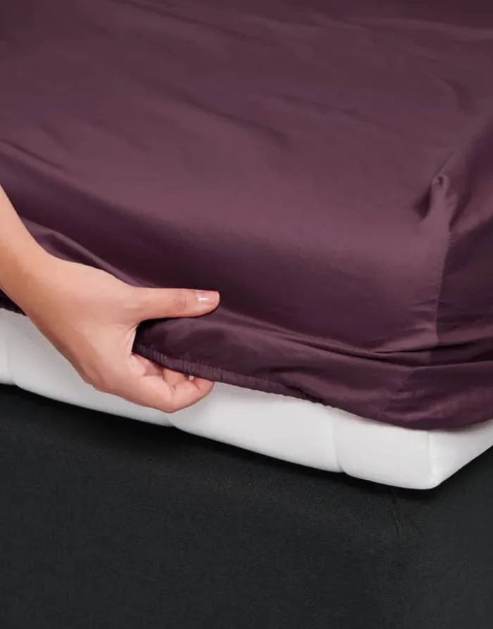 Essenza Satin Boxlagen B 90 x L 200 cm - Bomuldssatin - Marsala