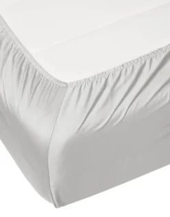 Essenza Satin Boxlagen B 180 x L 200 cm - Bomuldssatin - Sølvfarvet