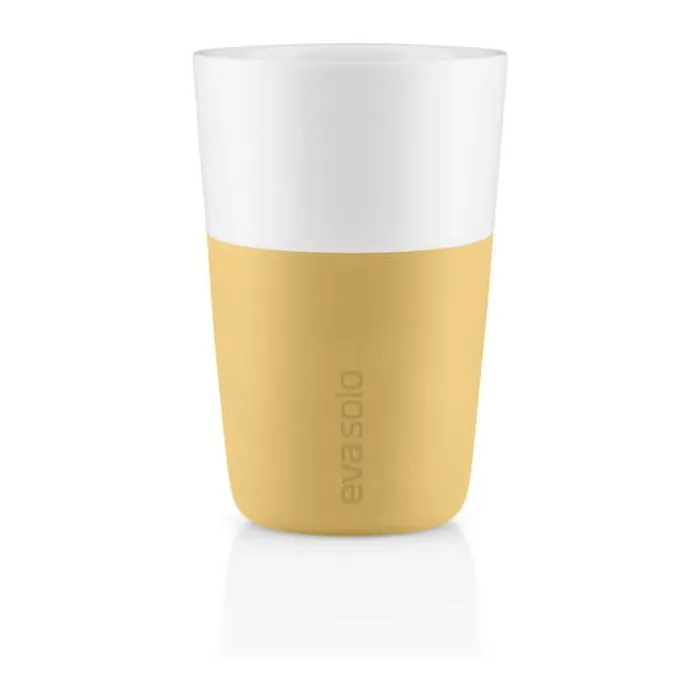 Eva Solo Cafe Latte Krus - 2 stk. 36 cl - Porcelæn/silikone - Golden sand