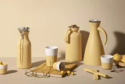Eva Solo Cafe Latte Krus - 2 stk. 36 cl - Porcelæn/silikone - Golden sand
