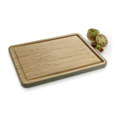 Eva Solo Green Tool Bambusskærebræt m. saftrille B 28 x L 39 cm - Olieret bambus/silikone - Natur/grøn