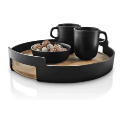 Eva Solo Nordic Kitchen Serveringsbakke Ø 35 x H 8 cm - Karboniseret Bambus - Sort/natur