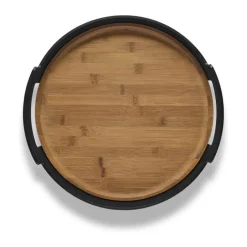 Eva Solo Nordic Kitchen Serveringsbakke Ø 35 x H 8 cm - Karboniseret Bambus - Sort/natur