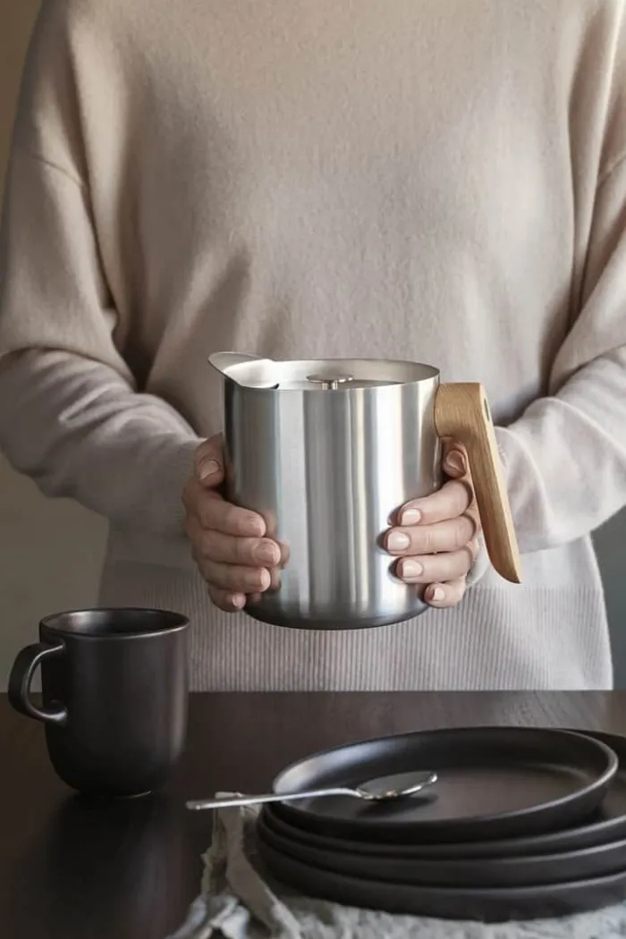 Eva Solo Nordic Kitchen Stempeltekande 1 liter - Rustfrit stål/olieret egetræ