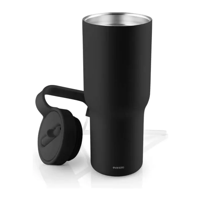 Eva Solo Sip'n'Go Tumbler 0,9 liter - Genanvendt rustfrit stål/kunststof - Black