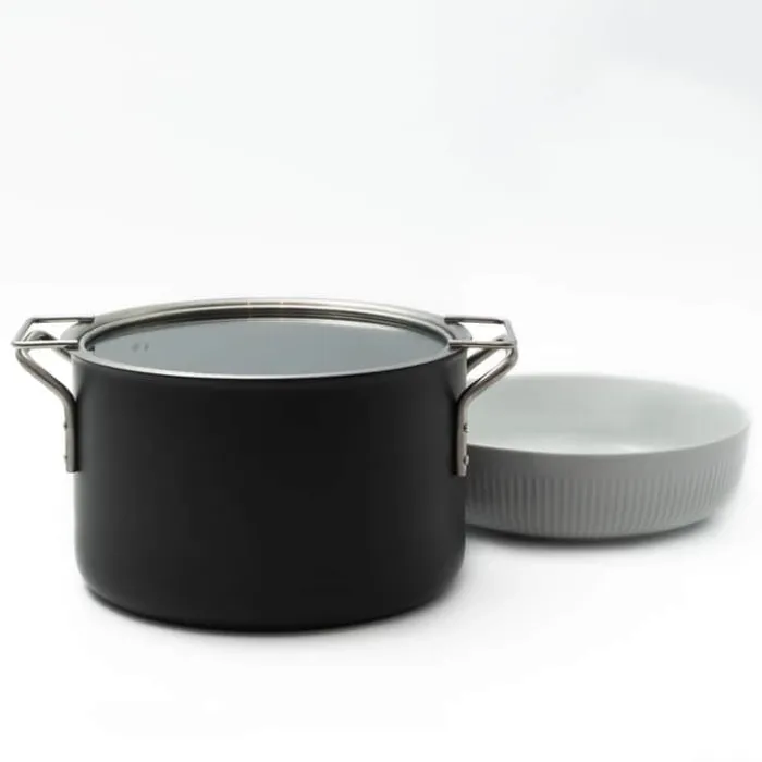 Eva Trio Glaslåg Ø 24 cm -90% genanvendt rustfrit stål- Børstet stål
