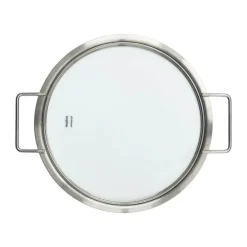 Eva Trio Glaslåg Ø 24 cm -90% genanvendt rustfrit stål- Børstet stål