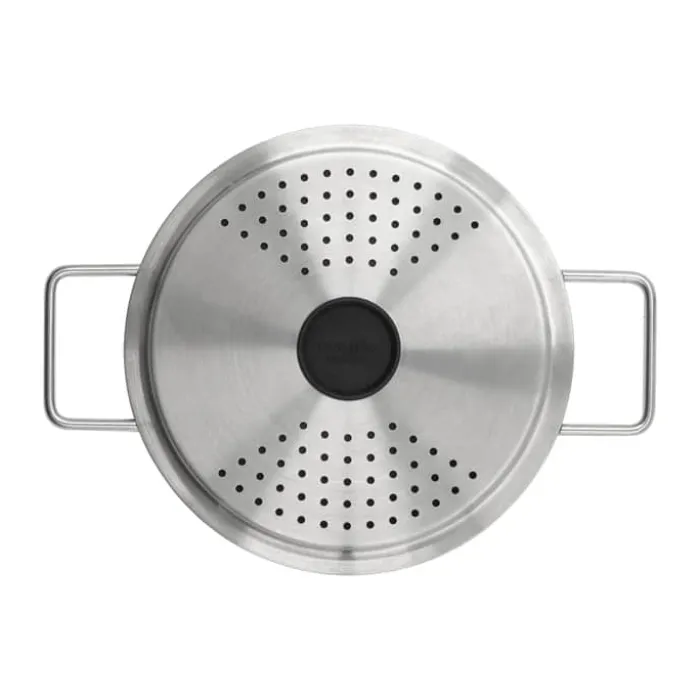 Eva Trio Hældelåg Ø 16 cm - 90% genanvendt rustfrit stål/silikone - Børstet stål