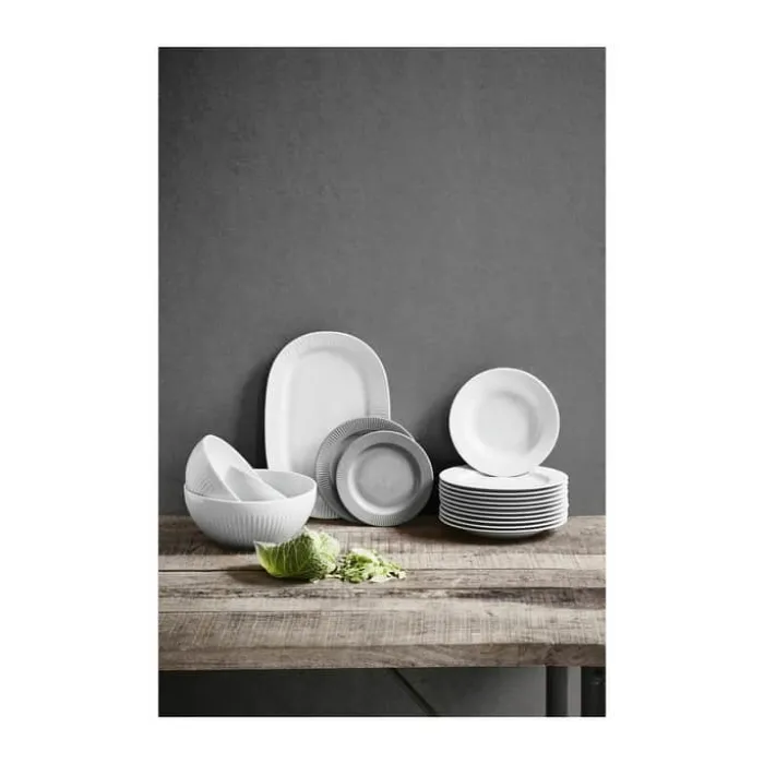Eva Trio Legio Nova Dyb Tallerken Ø 22 cm - Porcelæn - Hvid