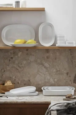 Eva Trio Legio Nova Serveringsfad - 2 dele L 30/35 cm - Porcelæn - Hvid