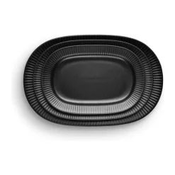 Eva Trio Legio Nova Serveringsfad - 3 dele L 27/32,5/37 cm - Stentøj - Sort