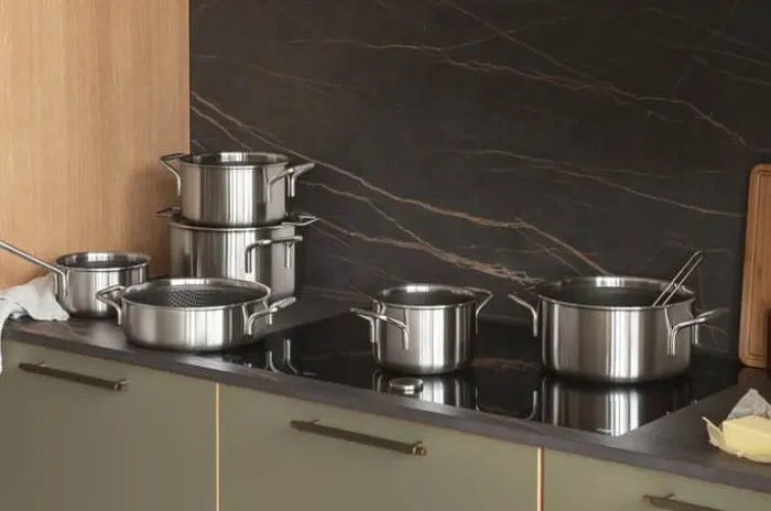 Eva Trio Multi Mosaic Gryde 6,5 liter - Rustfrit stål/aluminium - Mat stål