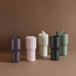 Eva Trio Sip'n'Go Tumbler 0,6 liter - Rustfrit stål/kunststof - Fig purple