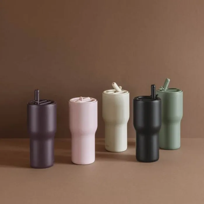 Eva Trio Sip'n'Go Tumbler 0,6 liter - Rustfrit stål/kunststof - Fig purple
