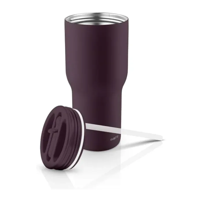 Eva Trio Sip'n'Go Tumbler 0,6 liter - Rustfrit stål/kunststof - Fig purple