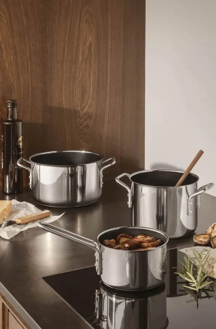 Eva Trio Stainless Steel Gryde 3,6 liter - Genanvendt rustfrit stål/aluminium - Keramisk Slip-Let® belægning