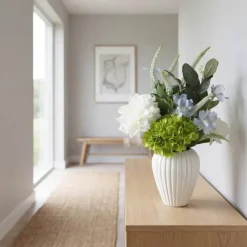 everbloom Kunstig Blomsterbuket H 60 - Kunststof/metal - Grøn/Blå