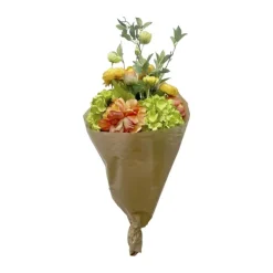 everbloom Kunstig Blomsterbuket H 60 - Kunststof/metal - Grøn/orange