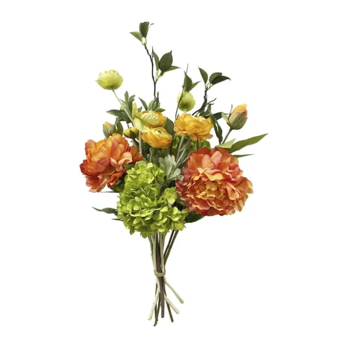 everbloom Kunstig Blomsterbuket H 60 - Kunststof/metal - Grøn/orange